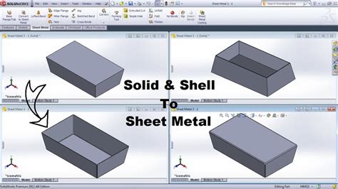 convert to sheet metal part solidworks|convert SolidWorks to sheet metal.